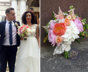 Buchet mireasa bujori